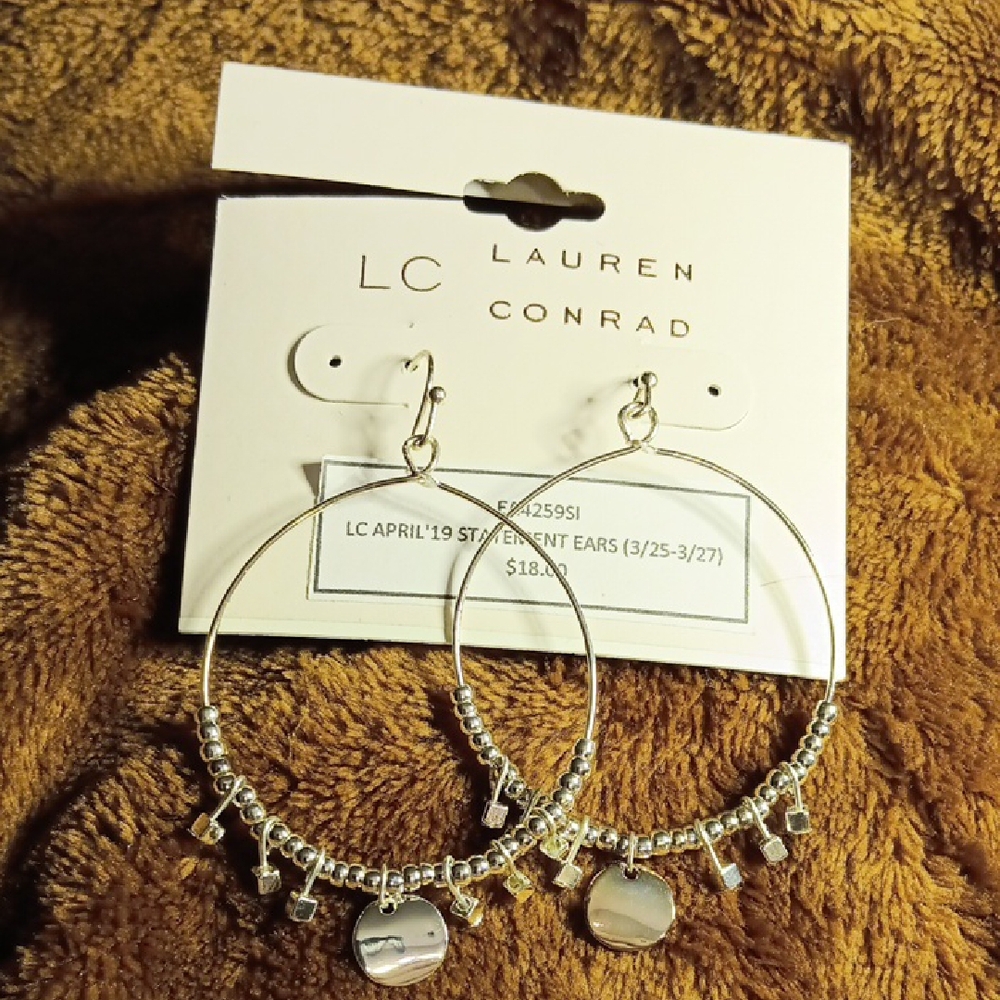 LC Lauren Conrad Silver Hoop Earrings